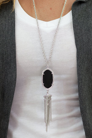 Tassel Fringe Pendant Necklace - Multiple Color Options