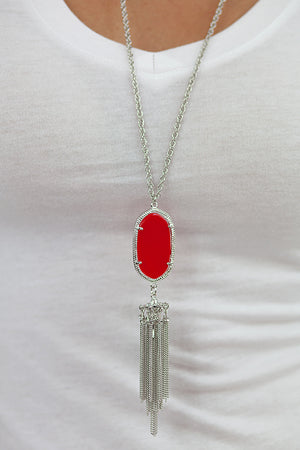 Tassel Fringe Pendant Necklace - Multiple Color Options