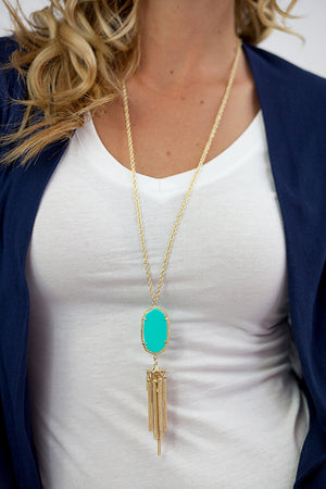 Tassel Fringe Pendant Necklace - Multiple Color Options