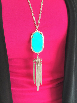 Tassel Fringe Pendant Necklace - Multiple Color Options